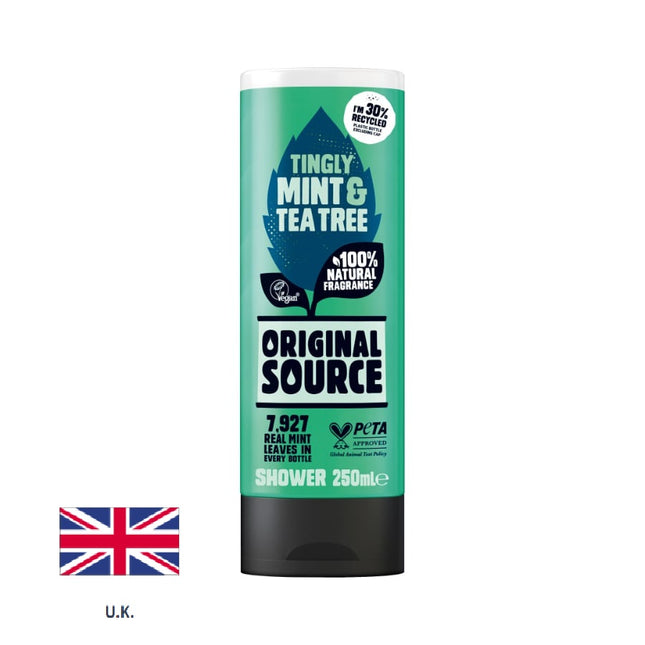 TINGLY MINT & TEA TREE SHOWER GEL 250 ml | 100% Natural Fragrance | 7,927 Real Mint Leaves in Every Bottle
