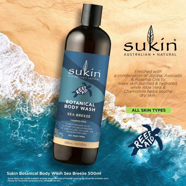 SUKIN SEA BREEZE BOTANICAL BODY WASH | 500 mL