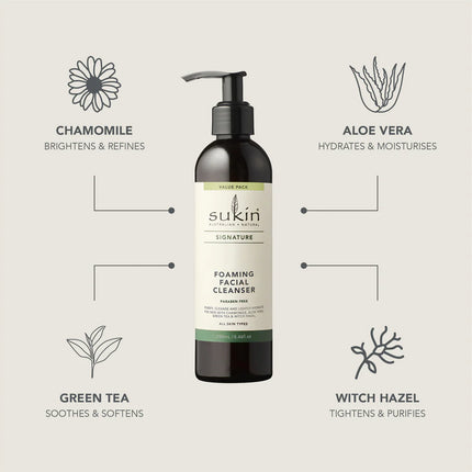 SUKIN VALUE PACK | FOAMING FACIAL CLEANSER PUMP | 250 mL