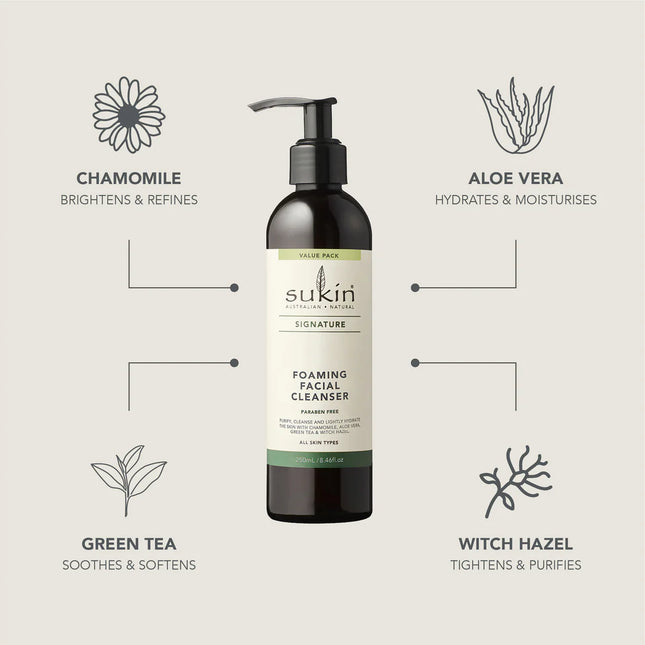 SUKIN VALUE PACK | FOAMING FACIAL CLEANSER PUMP | 250 mL